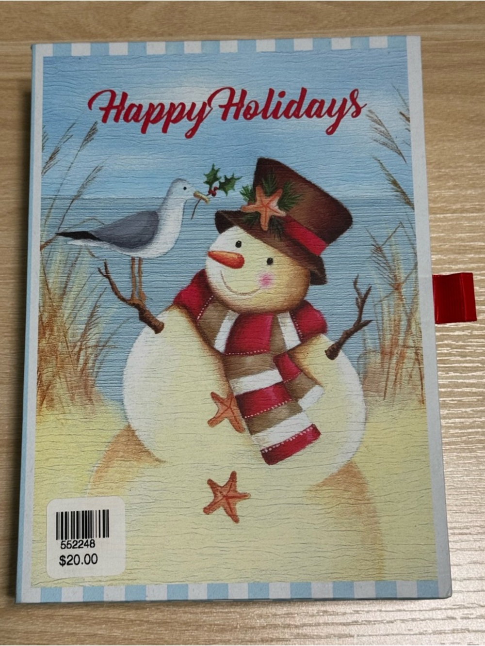 Holiday Beachy Snowman Greeting Card - Happy Holidays